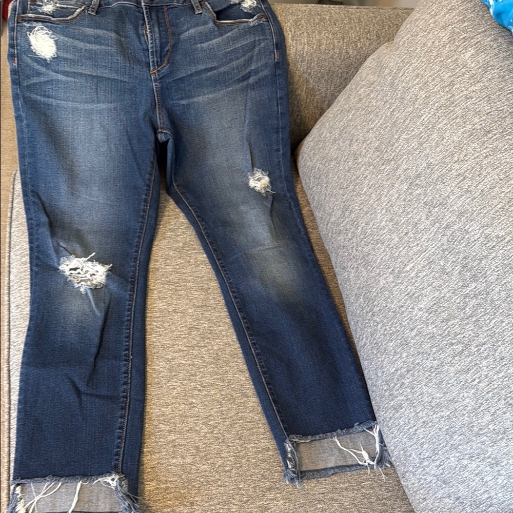 Articles Of Society Blue Skinny Jeans Raw Hem